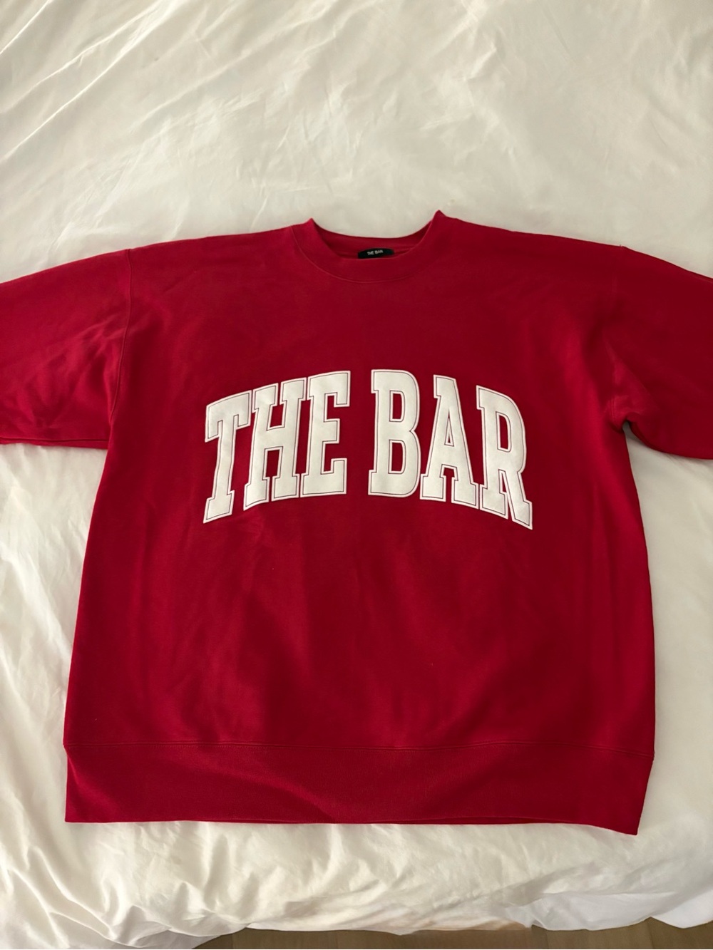 The Bar Red Oversized Graphic Sweatshirt with White Logo - Picture 2 of 4